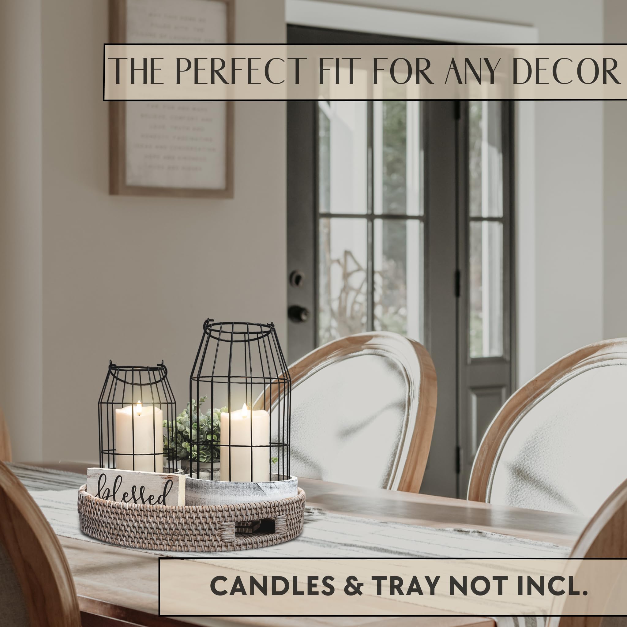 Rustic Farmhouse Lantern Decor - Stylish Decorative Lanterns for Your Living Room, Fireplace Mantle or Kitchen Dining Table - Modern Upscale Beauty for Your Entire Home image 6