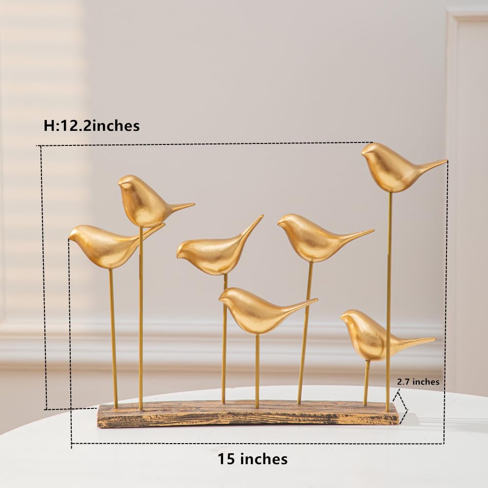 Anding Gold Bird Sculptures Decorative Accessories, Small Animal Statues, Modern Home Decoration, Shelf Decorations Bookshelf, Coffee Table, Shelf Knickknacks (A51521 Gold Bird) image 8