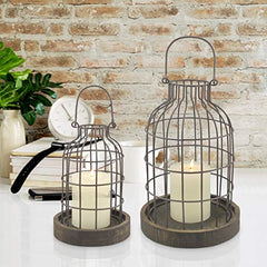 Stonebriar SB-5393C 2PC Wire METAL CLOCHE SET, Set of 2, Brown image 1