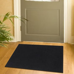 Machine Washable Modern Solid Design Non-Slip Rubberback 2x3 Traditional Area Rug for Entryway, Bedroom, Kitchen, Bathroom, 2'3" x 3', Black image 0