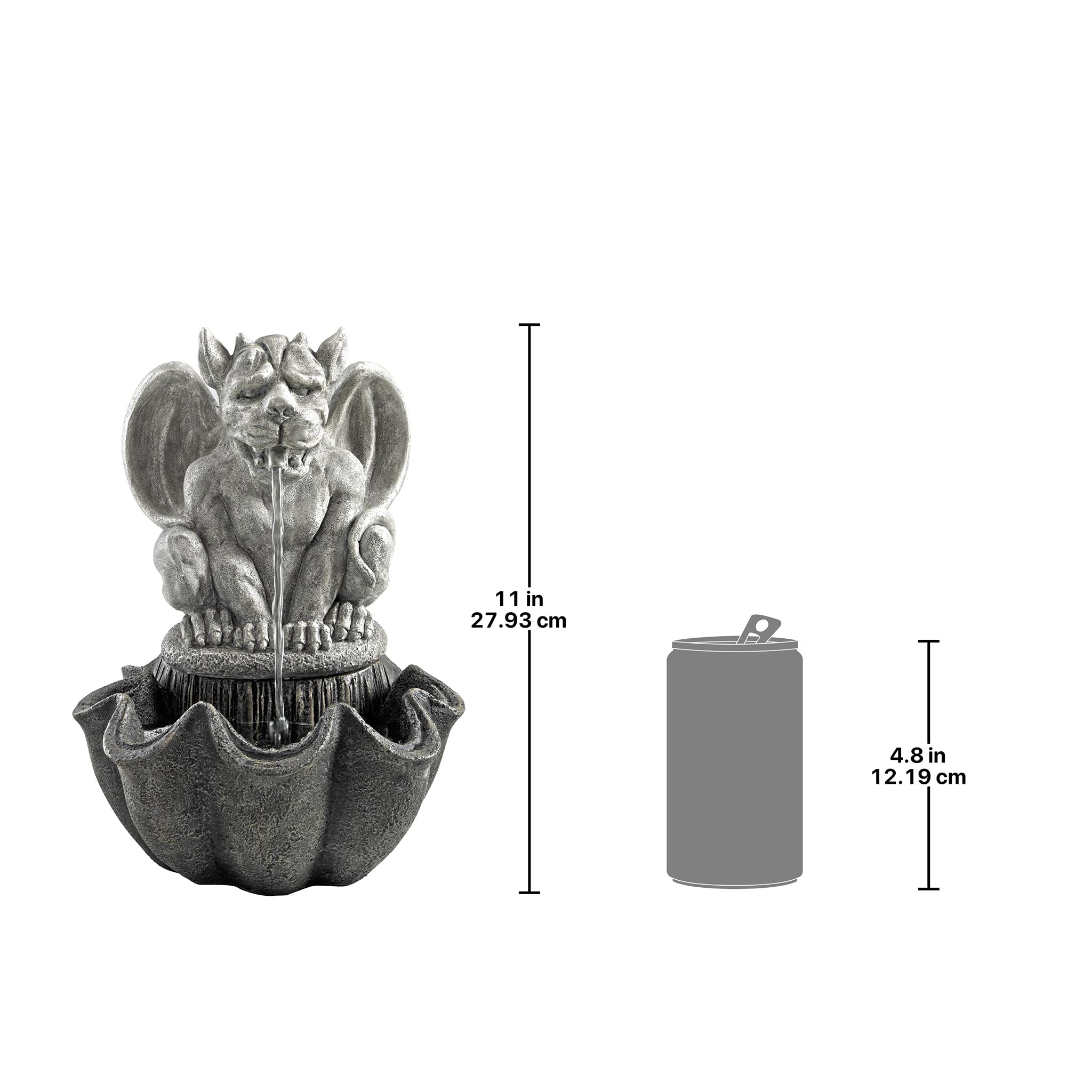 Water Fountain - Cedric the Squirt Gothic Gargoyle Statue Garden Decor Tabletop Fountain - Desk Fountain Water Feature image 1
