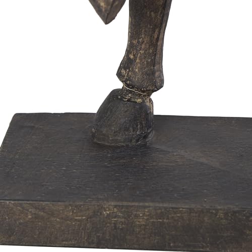 Deco 79 Polystone Horse Decorative Sculpture Prancing Home Decor Statue, Accent Figurine 14" x 4" x 15", Brown image 16