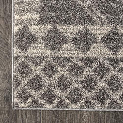JONATHAN Y MOH200C-8 Amir Moroccan Beni Souk Indoor Area-Rug Bohemian Farmhouse Rustic Geometric Easy-Cleaning Bedroom Kitchen Living Room Non Shedding, 8 X 10, Gray,cream image 1