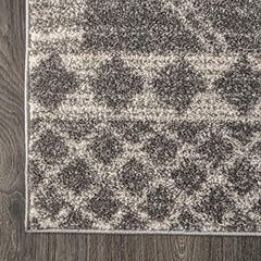 JONATHAN Y MOH200C-8 Amir Moroccan Beni Souk Indoor Area-Rug Bohemian Farmhouse Rustic Geometric Easy-Cleaning Bedroom Kitchen Living Room Non Shedding, 8 X 10, Gray,cream image 1