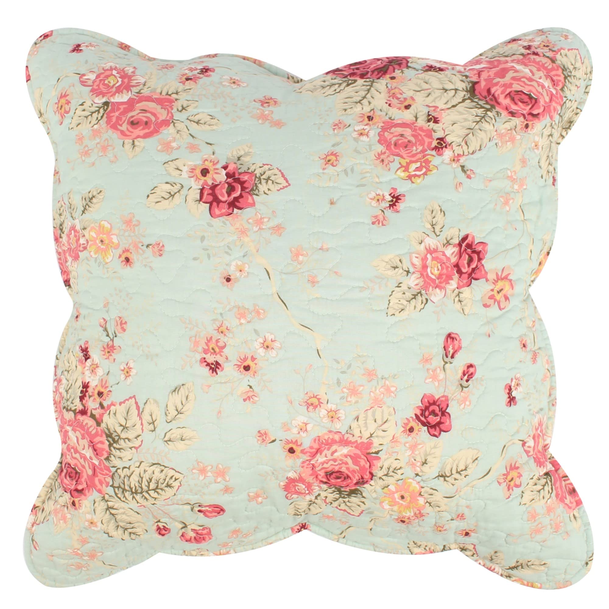 Greenland Home Antique Rose Pillow Set, 18 x 18 inches each (x2), Blue 2 Count image 4