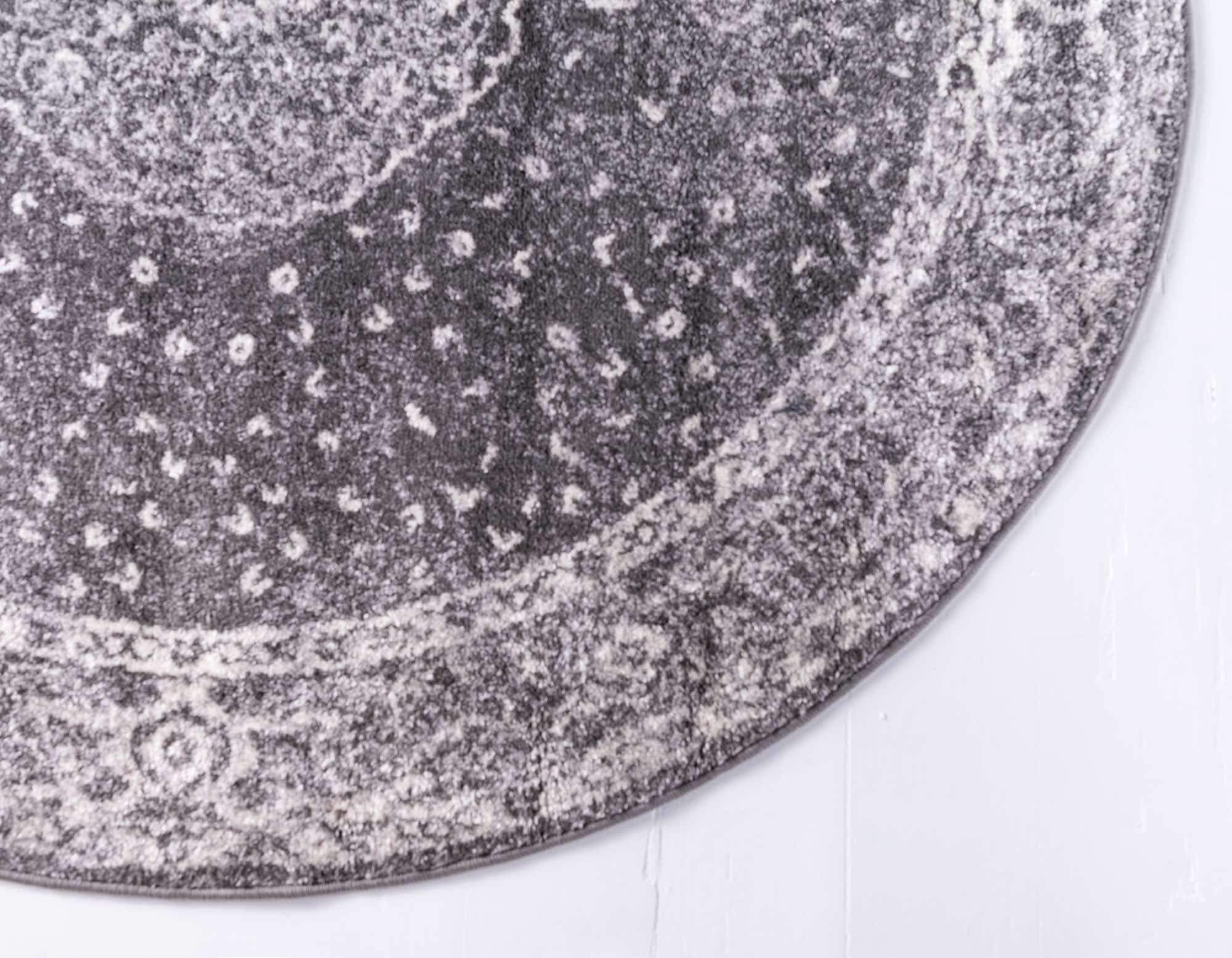 Unique Loom Bromley Collection Area Rug - Midnight (3' 1" Round, Dark Gray/ Gray) image 2