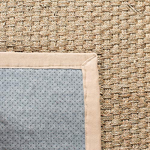SAFAVIEH Natural Fiber Collection Accent Rug - 2' x 3', Natural &amp; Beige, Border Basketweave Seagrass Design, Easy Care, Ideal for High Traffic Areas in Entryway, Living Room, Bedroom (NF114A) image 1