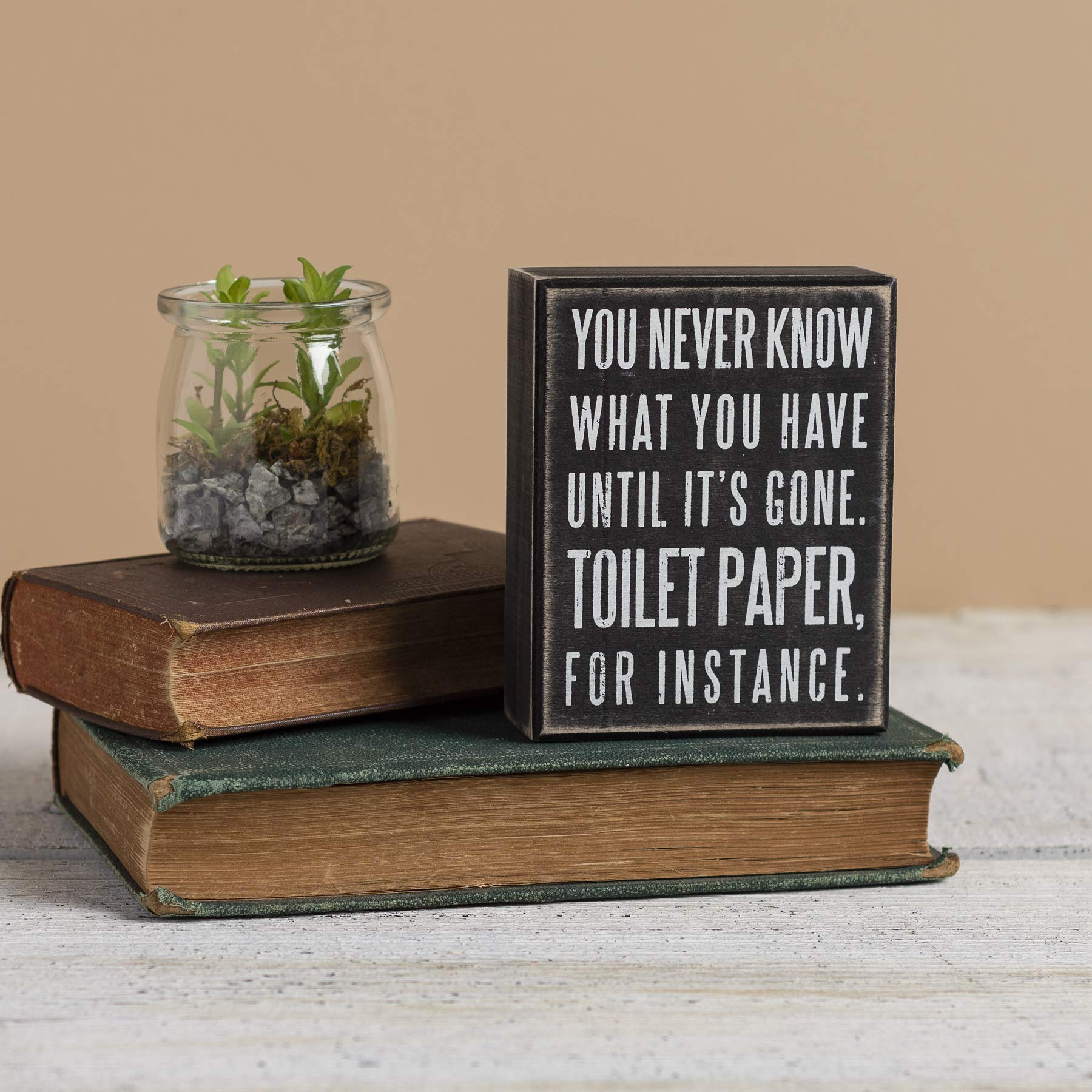 Primitives by Kathy 25465 Classic Box Sign, 4 x 5-Inches, You Never Know What You Have Until It's Gone,Black image 5