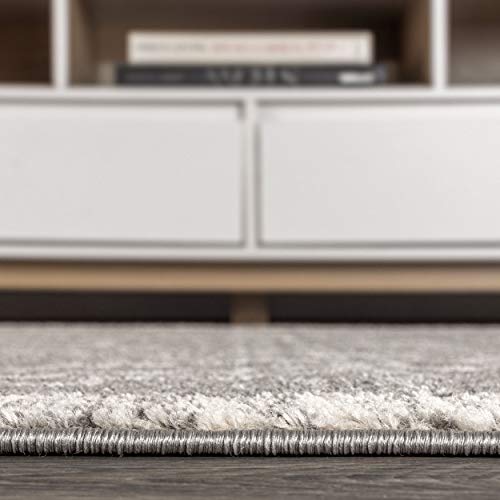 JONATHAN Y MOH200C-8 Amir Moroccan Beni Souk Indoor Area-Rug Bohemian Farmhouse Rustic Geometric Easy-Cleaning Bedroom Kitchen Living Room Non Shedding, 8 X 10, Gray,cream image 5