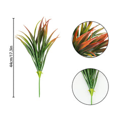 Phliofd 6Pcs Artificial Grass Fake Plants 17.3in Outdoor Plastic Plants UV Resistant Greenery Fake Grass for Home Window Garden Office Patio Hanging Planter Pathway Front Porch Décor Red image 2