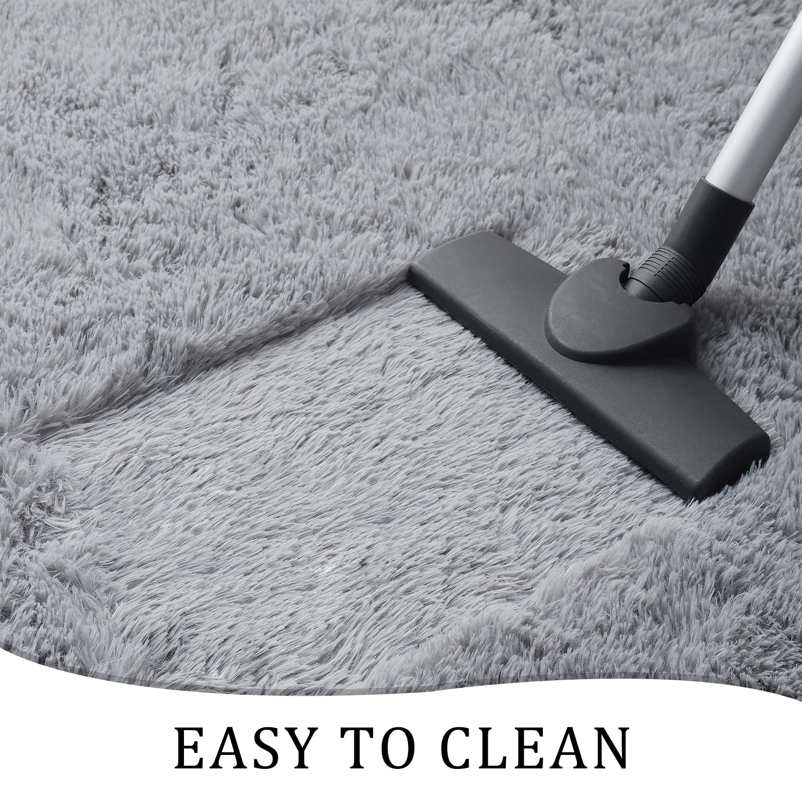 Chicrug Soft Runner Rugs for Bedroom Living Room Plush Fluffy Rug 2x6 Feet, Shag Furry Area Rug Carpet Non Shedding for Nursery Children Kids Girls Room Home Decorative, Grey image 5