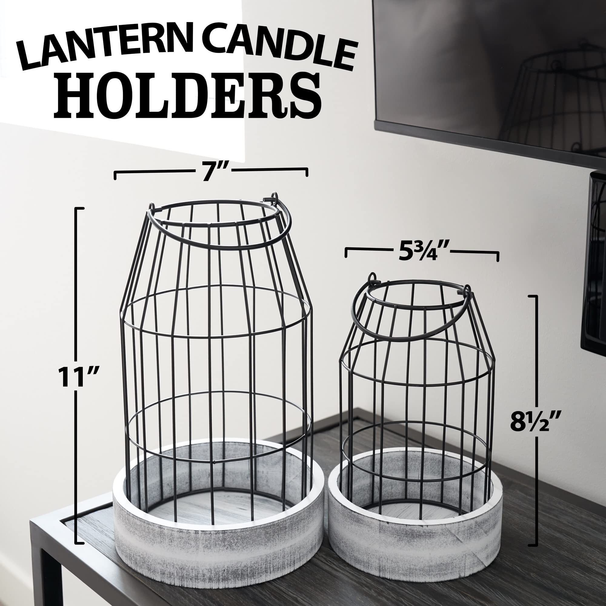 Rustic Farmhouse Lantern Decor - Stylish Decorative Lanterns for Your Living Room, Fireplace Mantle or Kitchen Dining Table - Modern Upscale Beauty for Your Entire Home image 4