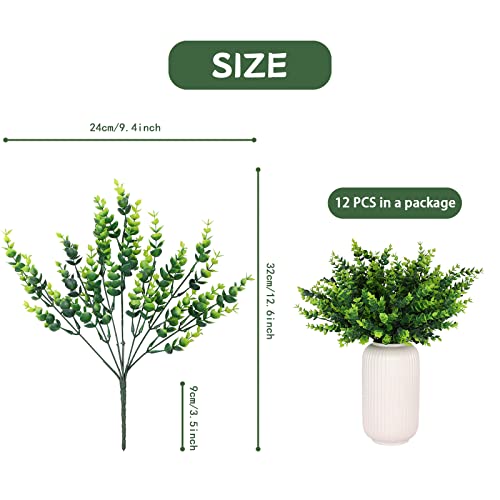 HTEEP 12Pcs artificial Boxwood shrubs, UV resistant and colorfast, outdoor artificial flowers, artificial farm greens, poplar stem false plants, gardens, offices image 8
