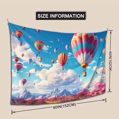 Bedbliss Hot Air Balloon Wall Tapestry - Festive Home Decor And Versatile Accent 40x60in image 3