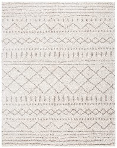 SAFAVIEH Arizona Shag Collection Area Rug - 8' x 10', Ivory &amp; Beige, Moroccan Design, Non-Shedding &amp; Easy Care, 1.6-inch Thick Ideal for High Traffic Areas in Living Room, Bedroom (ASG741A) image 3