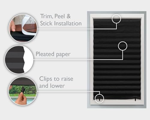 Redi Shade No Tools Original Blackout Pleated Paper Shade Black, 36 in x 72 in, 6 Pack image 9