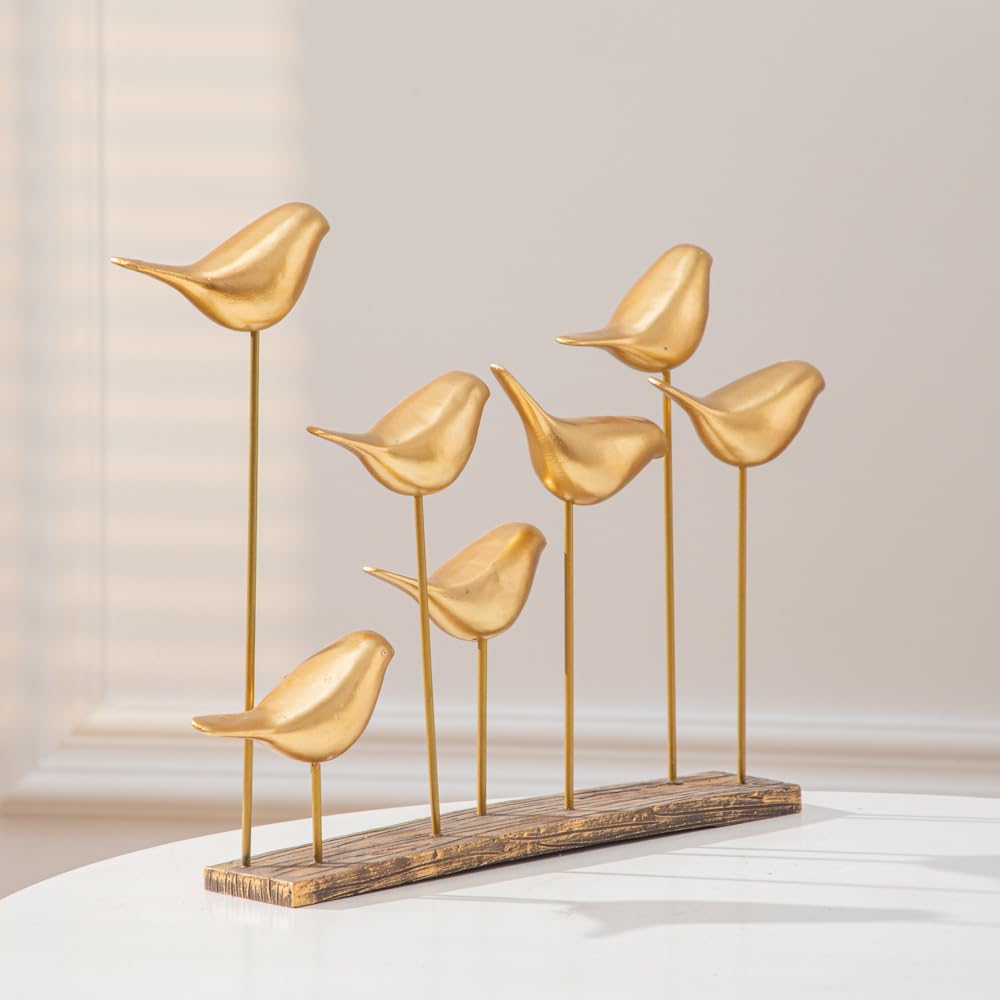 Anding Gold Bird Sculptures Decorative Accessories, Small Animal Statues, Modern Home Decoration, Shelf Decorations Bookshelf, Coffee Table, Shelf Knickknacks (A51521 Gold Bird) image 7
