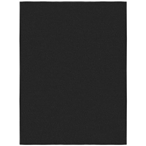 Machine Washable Modern Solid Design Non-Slip Rubberback 2x3 Traditional Area Rug for Entryway, Bedroom, Kitchen, Bathroom, 2'3" x 3', Black image 6