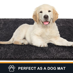 PURRUGS Dirt Trapper Door Mat 24" x 35.5", Non-Slip Machine Washable Entry Rug, Shoe Scraper, Dog Door Mat, Super Absorbent Welcome Mat for Front &amp; Back Door, Muddy Shoes &amp; Paws, Charcoal image 3
