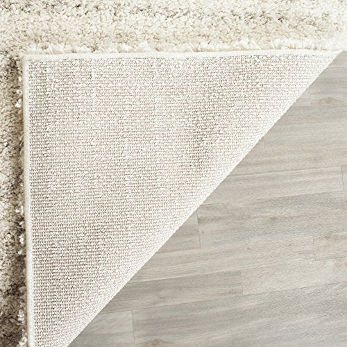 SAFAVIEH Arizona Shag Collection Area Rug - 8' x 10', Ivory &amp; Beige, Moroccan Design, Non-Shedding &amp; Easy Care, 1.6-inch Thick Ideal for High Traffic Areas in Living Room, Bedroom (ASG741A) image 1