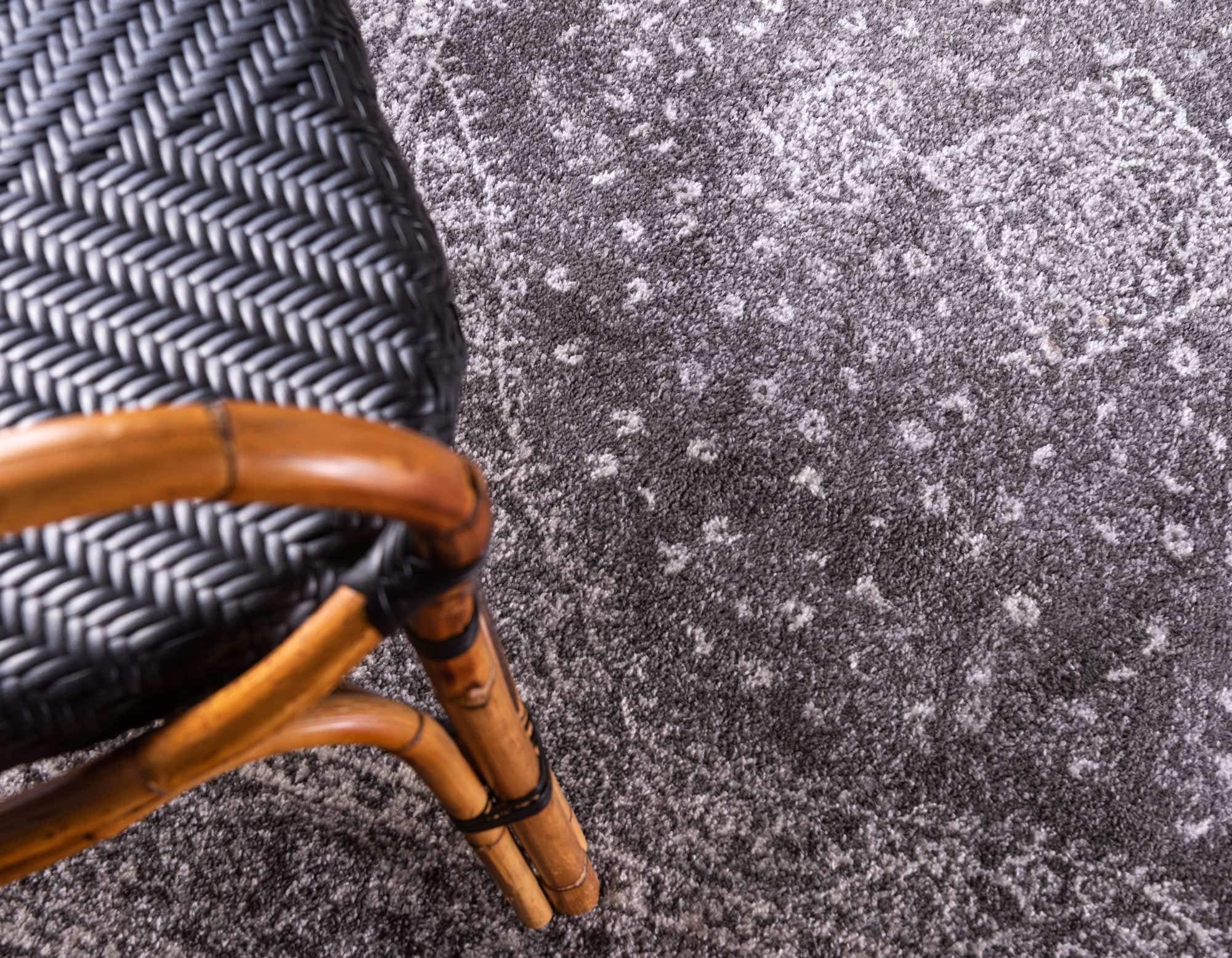 Unique Loom Bromley Collection Area Rug - Midnight (3' 1" Round, Dark Gray/ Gray) image 5