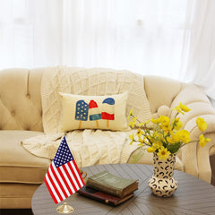 Ogiselestyle Patriotic Blue Popsicle Pillow Cover 12x20 Inch 4th of July Decorative Pillows Case Independence Day Decor Cushion Case for Sofa Couch image 3