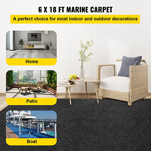 Happybuy Boat Carpet, 6 ft x 18 ft Marine Carpet for Boats, Waterproof Black Indoor Outdoor Carpet with Marine Backing Anti-Slide Marine Grade Boat Carpet Cuttable Easy to Clean Patio Rugs Deck Rug image 8