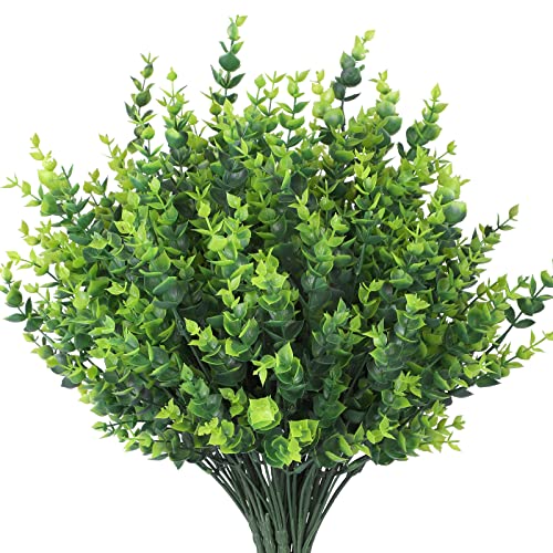 HTEEP 12Pcs artificial Boxwood shrubs, UV resistant and colorfast, outdoor artificial flowers, artificial farm greens, poplar stem false plants, gardens, offices image 1
