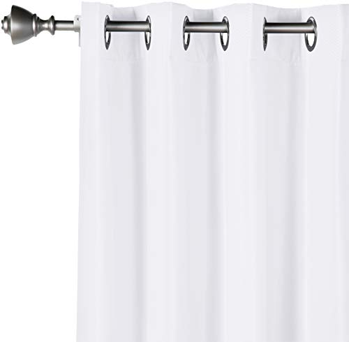 Room Darkening Blackout Window Curtain with Grommets, 52 x 84 Inches, White - Set of 2 image 2