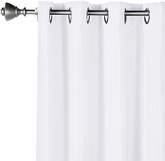 Room Darkening Blackout Window Curtain with Grommets, 52 x 84 Inches, White - Set of 2 image 2