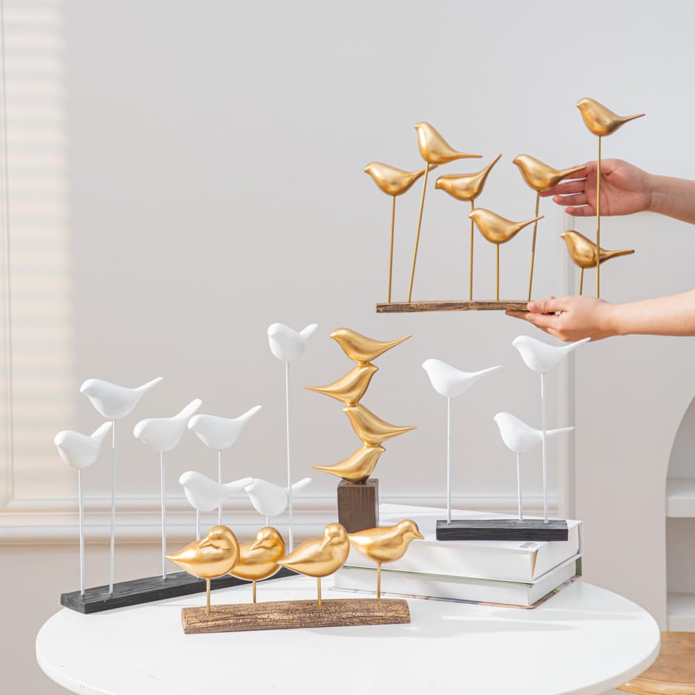 Anding Gold Bird Sculptures Decorative Accessories, Small Animal Statues, Modern Home Decoration, Shelf Decorations Bookshelf, Coffee Table, Shelf Knickknacks (A51521 Gold Bird) image 4