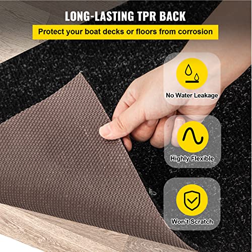 Happybuy Boat Carpet, 6 ft x 18 ft Marine Carpet for Boats, Waterproof Black Indoor Outdoor Carpet with Marine Backing Anti-Slide Marine Grade Boat Carpet Cuttable Easy to Clean Patio Rugs Deck Rug image 6