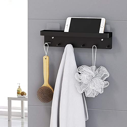 MKO Decorative Wall Mounted Mail Organizer and Key Holder with Tray - 6 Stainless Steel Key Hooks for Hallway Kitchen Farmhouse Decor (Black) image 5