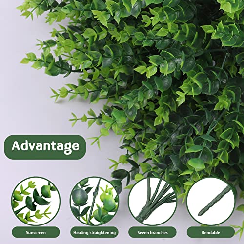 HTEEP 12Pcs artificial Boxwood shrubs, UV resistant and colorfast, outdoor artificial flowers, artificial farm greens, poplar stem false plants, gardens, offices image 6