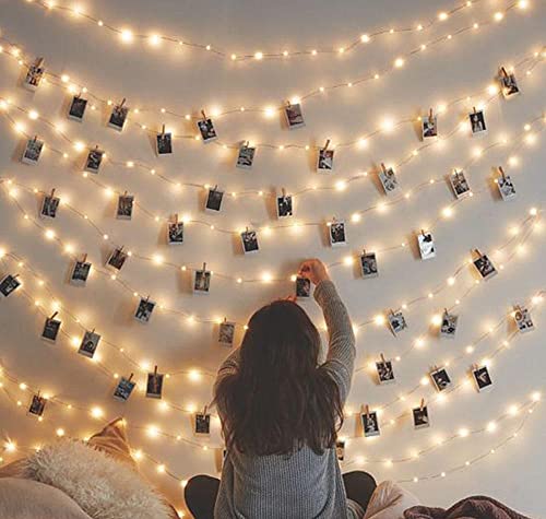CozyHome - 5.5YD photo string with clips battery with timer remote | 30x light clips led | hanging fairy picture indoor | photo lights with clips | clip lights for girl pictures | teen girl room decor image 6