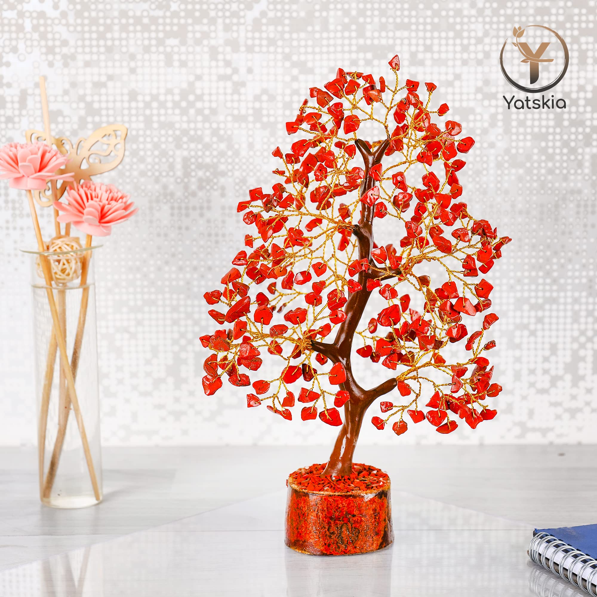 YATSKIA Red Jasper Crystals - Crystal Tree of Life - Gemstone Tree - Spiritual Items - Meditation Room Decor - Spiritual Decor - Reiki Gifts - Good Luck Charms - Metaphysical Gifts image 5