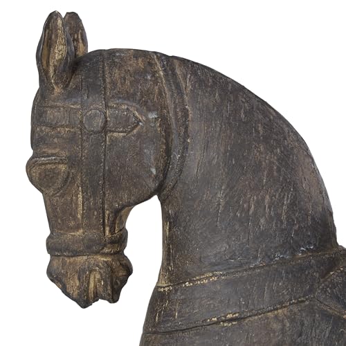 Deco 79 Polystone Horse Decorative Sculpture Prancing Home Decor Statue, Accent Figurine 14" x 4" x 15", Brown image 15