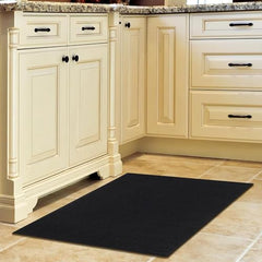Machine Washable Modern Solid Design Non-Slip Rubberback 2x3 Traditional Area Rug for Entryway, Bedroom, Kitchen, Bathroom, 2'3" x 3', Black image 3