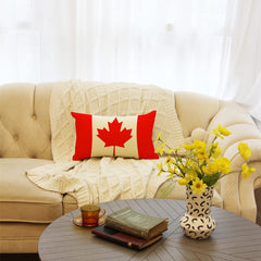 Ogiselestyle Canada Maple Flag Throw Pillow Cover, 12 x 20 Inch Canada Flag Cushion Case Decoration for Sofa Couch image 3