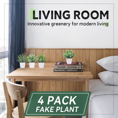 Der Rose 4 Packs Fake Plants Mini Artificial Greenery Potted Plants for Home Decor Indoor Office Table Room Farmhouse image 3